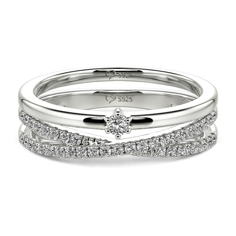 Jeulia Juego de Anillos Apilables Trenzado Minimalista Personalizados