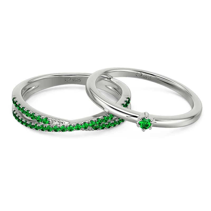 Jeulia Minimalist Twist Custom Stackable Ring Set