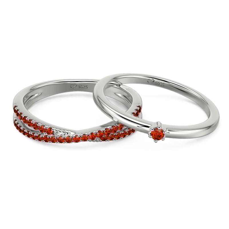 Jeulia Minimalist Twist Custom Stackable Ring Set