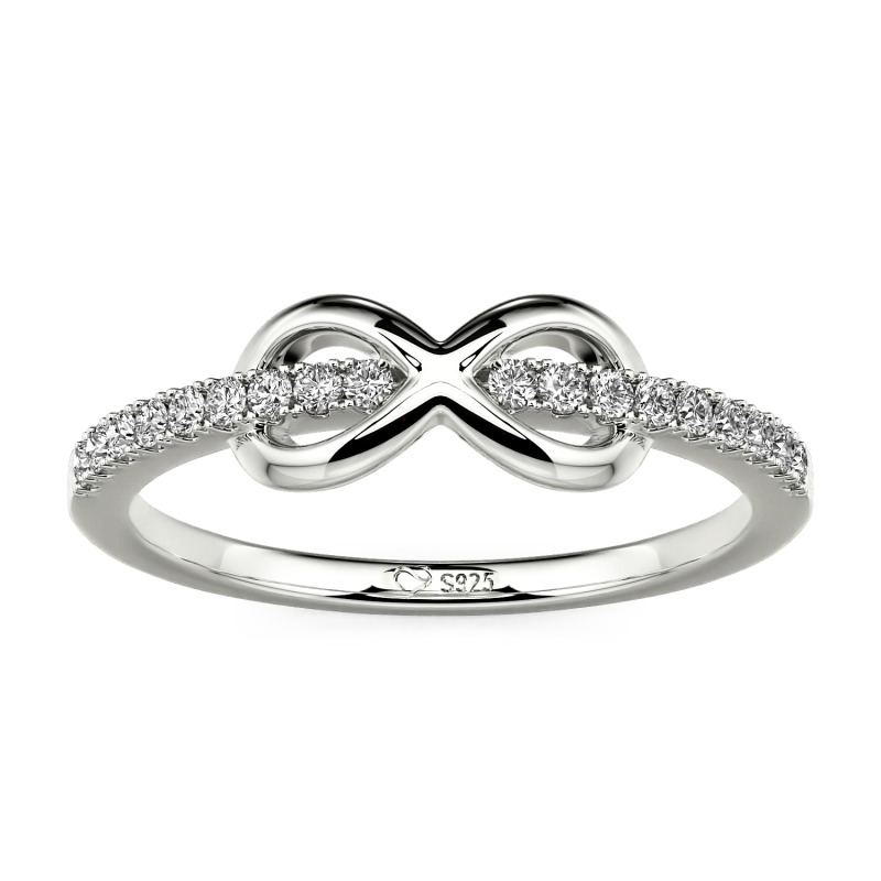Jeulia Anillo de Eternidad Infinito Minimalista Personalizado para Mujeres