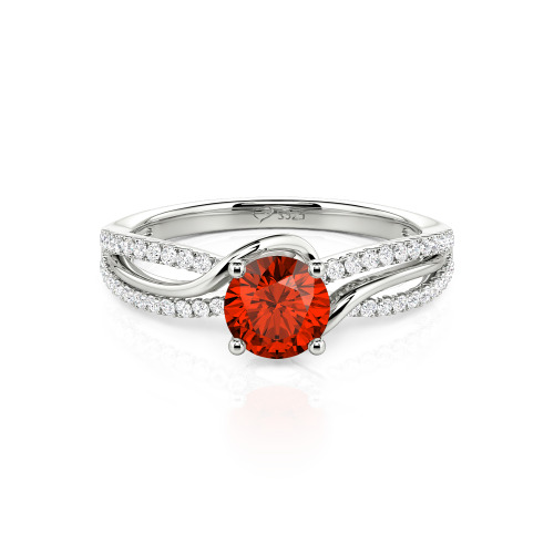 Jeulia Amore Two Tone Bypass Twisted Round Engagement Ring