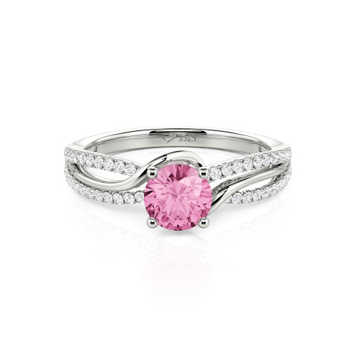Jeulia Amore Two Tone Bypass Twisted Round Engagement Ring