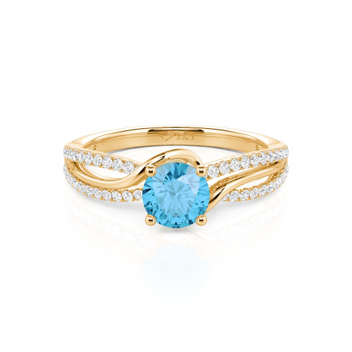 Jeulia Amore Two Tone Bypass Twisted Round Engagement Ring