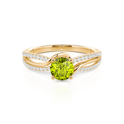 Jeulia Amore Two Tone Bypass Twisted Round Engagement Ring