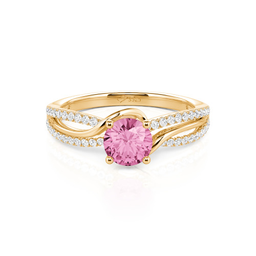 Jeulia Amore Two Tone Bypass Twisted Round Engagement Ring