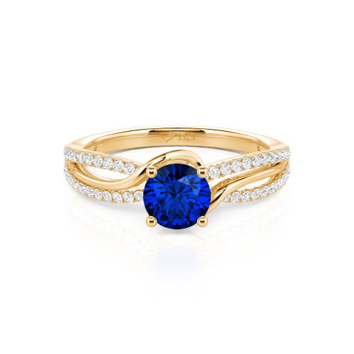 Jeulia Amore Two Tone Bypass Twisted Round Engagement Ring