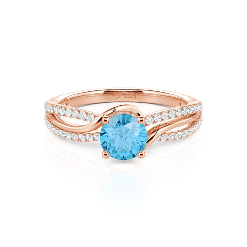 Jeulia Amore Two Tone Bypass Twisted Round Engagement Ring