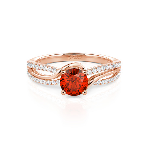 Jeulia Amore Two Tone Bypass Twisted Round Engagement Ring