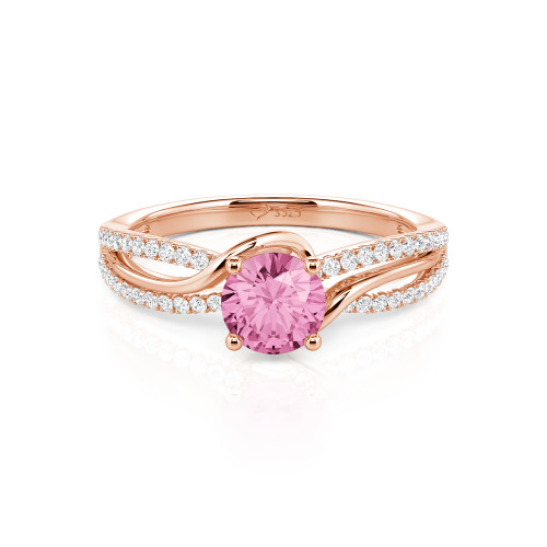 Jeulia Amore Two Tone Bypass Twisted Round Engagement Ring