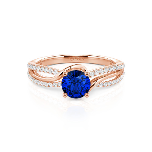 Jeulia Amore Two Tone Bypass Twisted Round Engagement Ring