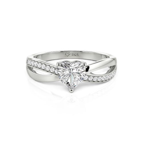 Jeulia Simple Twist Infinity Custom Heart Ring