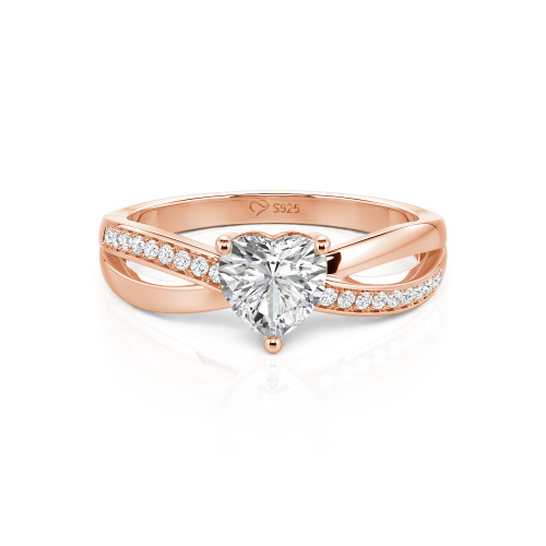 Jeulia Simple Twist Infinity Custom Heart Ring