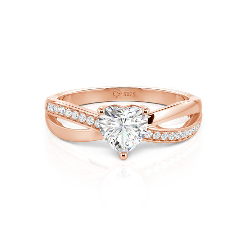 Jeulia Simple Twist Infinity Custom Heart Ring