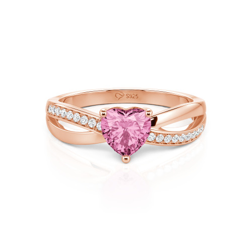 Jeulia Simple Twist Infinity Custom Heart Ring