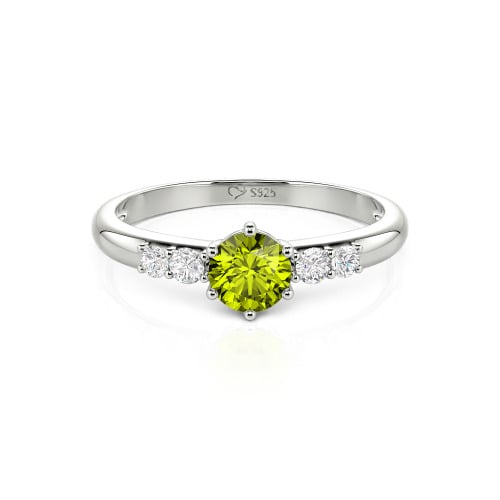 Jeulia Custom Simple Round Engagement Ring with Side Stones