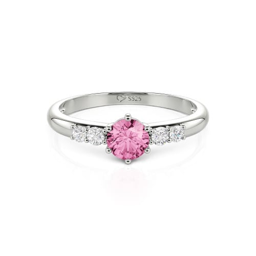 Jeulia Custom Simple Round Engagement Ring with Side Stones