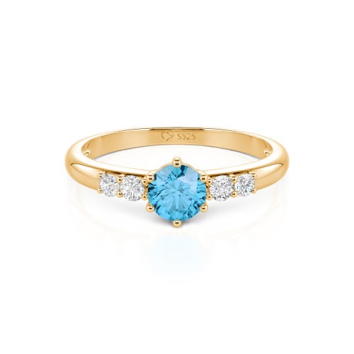 Jeulia Custom Simple Round Engagement Ring with Side Stones