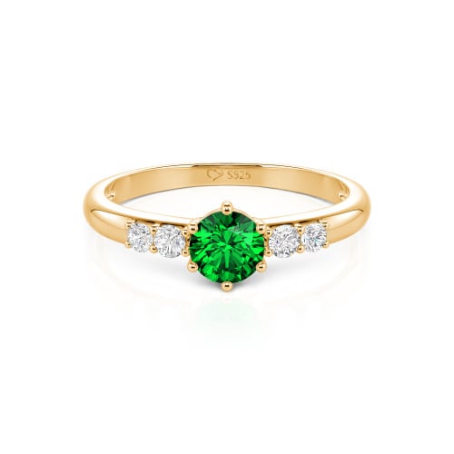 Jeulia Custom Simple Round Engagement Ring with Side Stones