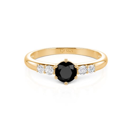 Jeulia Custom Simple Round Engagement Ring with Side Stones