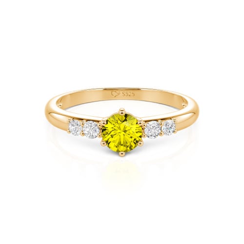 Jeulia Custom Simple Round Engagement Ring with Side Stones