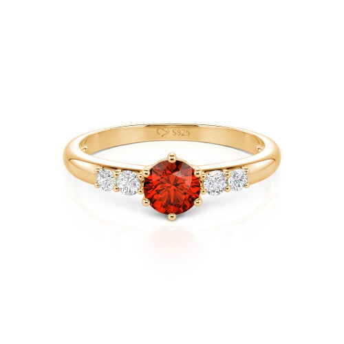 Jeulia Custom Simple Round Engagement Ring with Side Stones