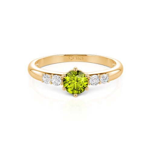 Jeulia Custom Simple Round Engagement Ring with Side Stones