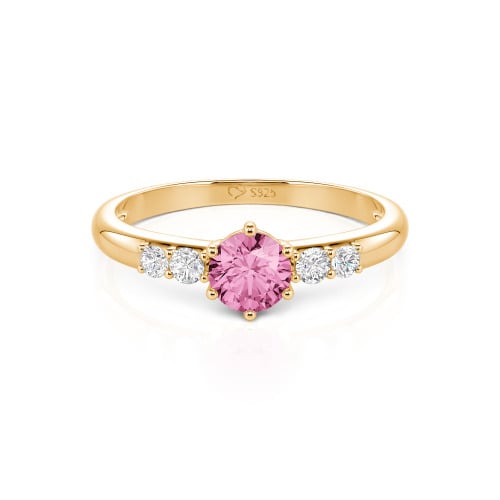 Jeulia Custom Simple Round Engagement Ring with Side Stones