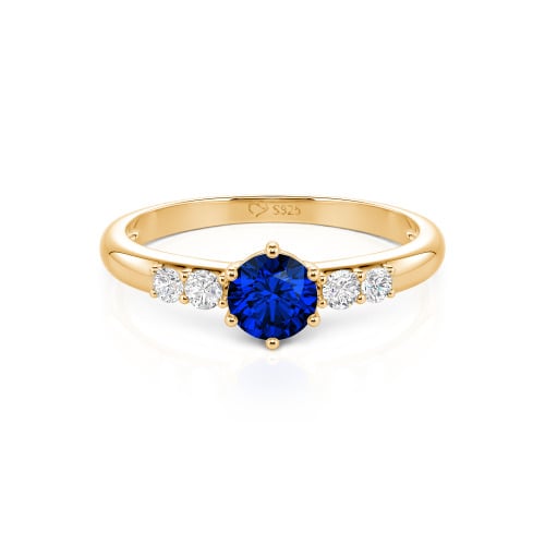 Jeulia Custom Simple Round Engagement Ring with Side Stones