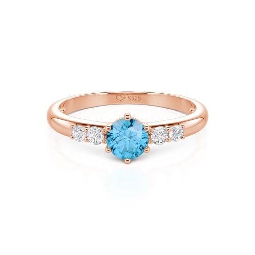 Jeulia Custom Simple Round Engagement Ring with Side Stones