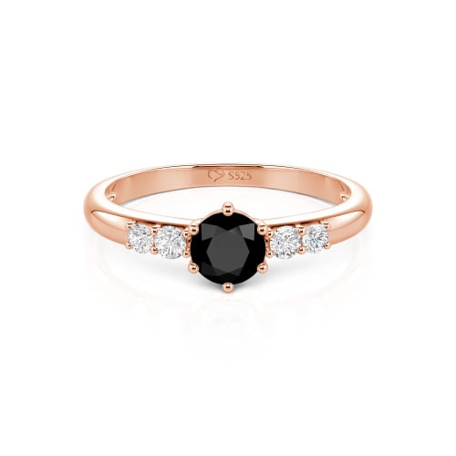 Jeulia Custom Simple Round Engagement Ring with Side Stones