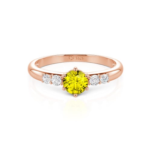 Jeulia Custom Simple Round Engagement Ring with Side Stones