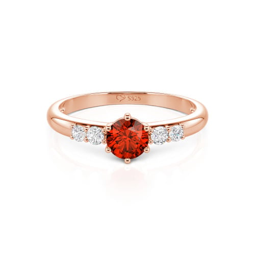 Jeulia Custom Simple Round Engagement Ring with Side Stones