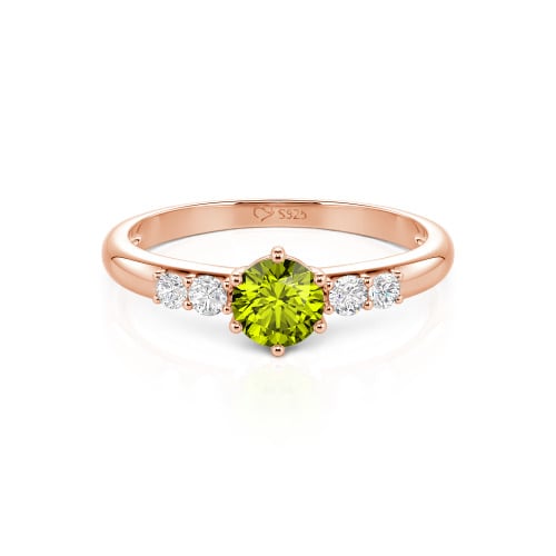 Jeulia Custom Simple Round Engagement Ring with Side Stones