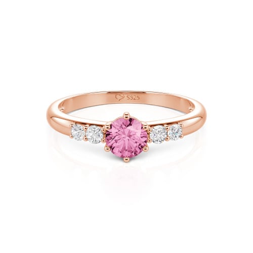 Jeulia Custom Simple Round Engagement Ring with Side Stones