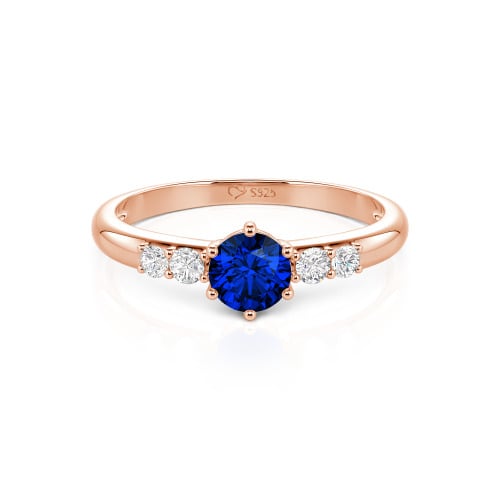 Jeulia Custom Simple Round Engagement Ring with Side Stones