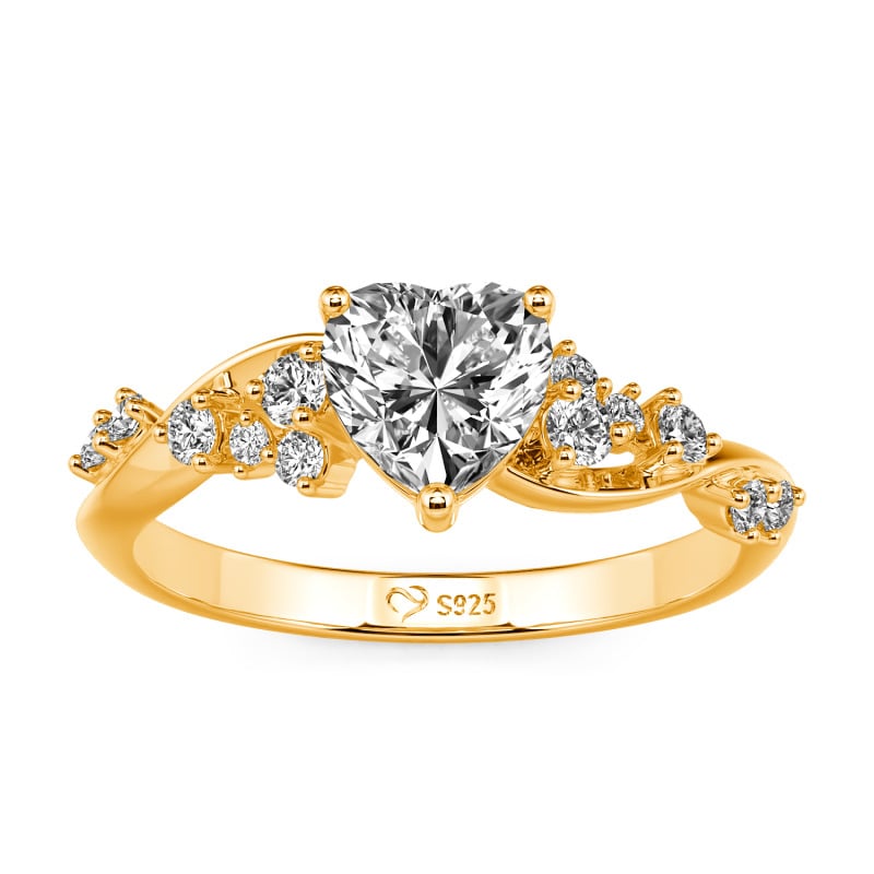 Jeulia Olivetta Anillo Corazón Personalizado Trenzado