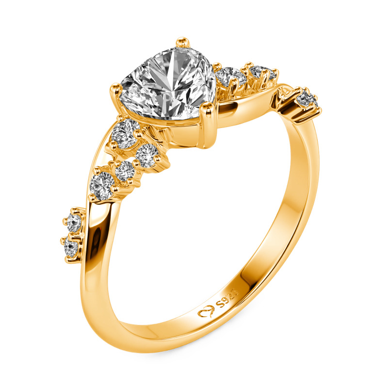 Jeulia Olivetta Bague Cœur Personnalisée Torcée