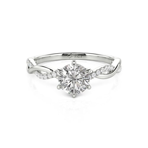 Jeulia Classic Twisted Custom Round Six Prong Engagement Ring