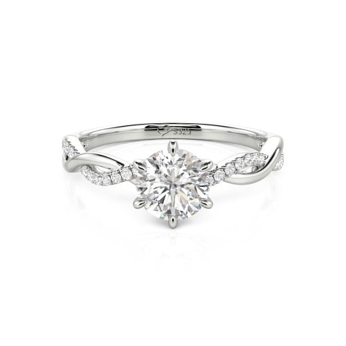 Jeulia Classic Twisted Custom Round Six Prong Engagement Ring
