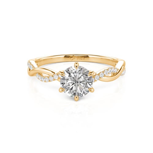 Jeulia Classic Twisted Custom Round Six Prong Engagement Ring