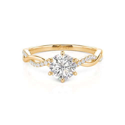 Jeulia Classic Twisted Custom Round Six Prong Engagement Ring