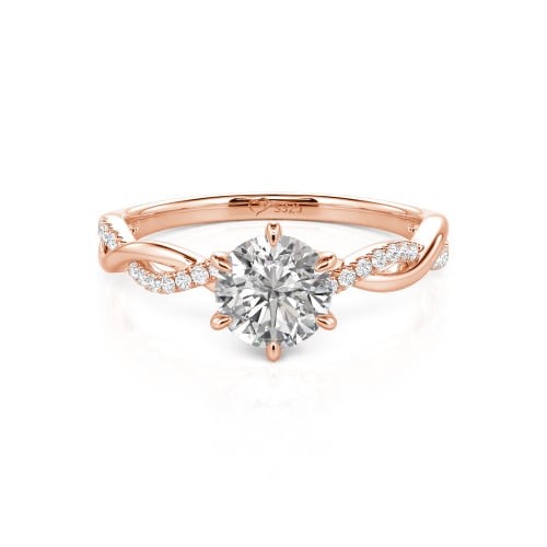 Jeulia Classic Twisted Custom Round Six Prong Engagement Ring