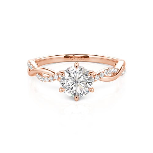 Jeulia Classic Twisted Custom Round Six Prong Engagement Ring