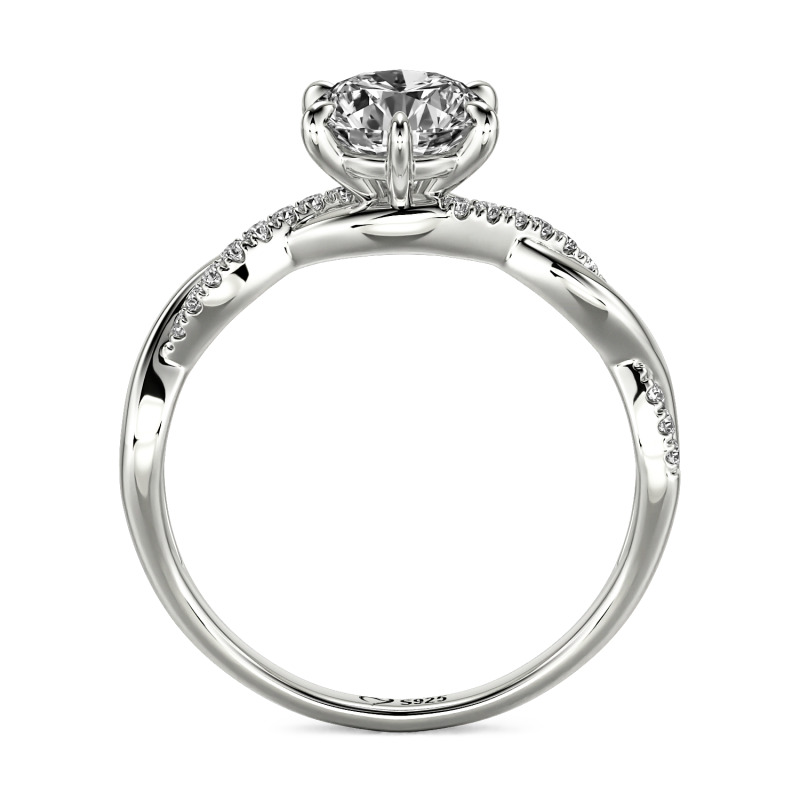 Jeulia Bague de Fiançailles Ronde Classique à Six Griffes Tordu Personnalisée