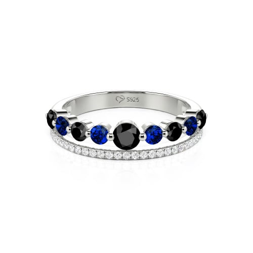 Jeulia Custom Double Row Round Cut Wedding Band for Women