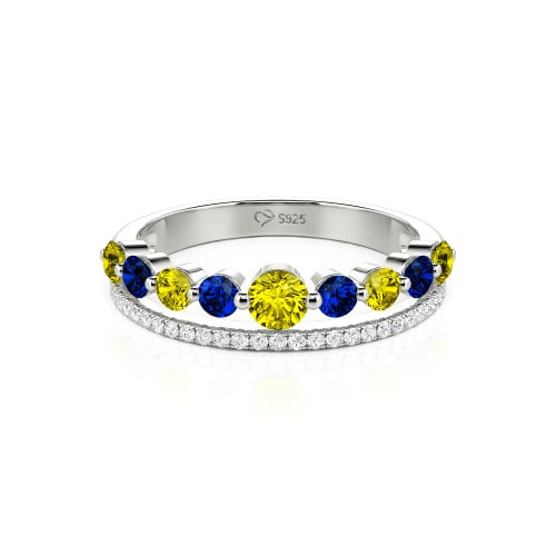 Jeulia Custom Double Row Round Cut Wedding Band for Women