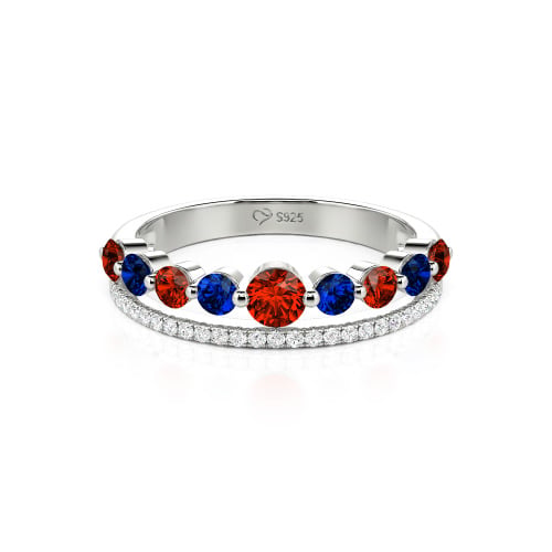 Jeulia Custom Double Row Round Cut Wedding Band for Women