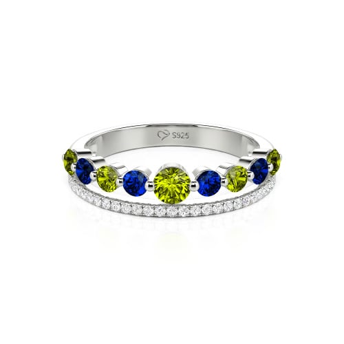 Jeulia Custom Double Row Round Cut Wedding Band for Women