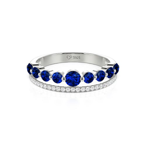 Jeulia Custom Double Row Round Cut Wedding Band for Women