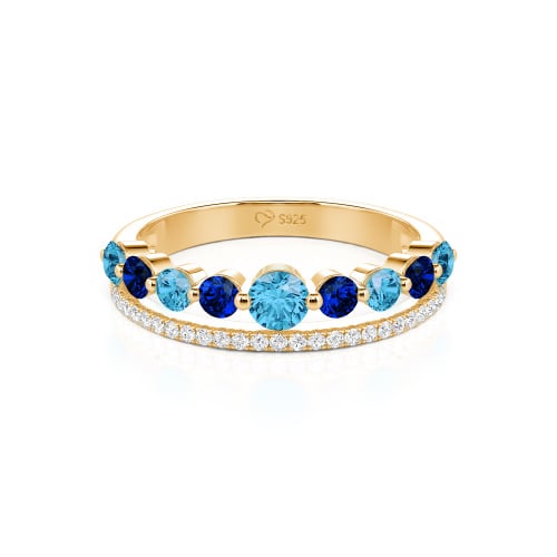 Jeulia Custom Double Row Round Cut Wedding Band for Women